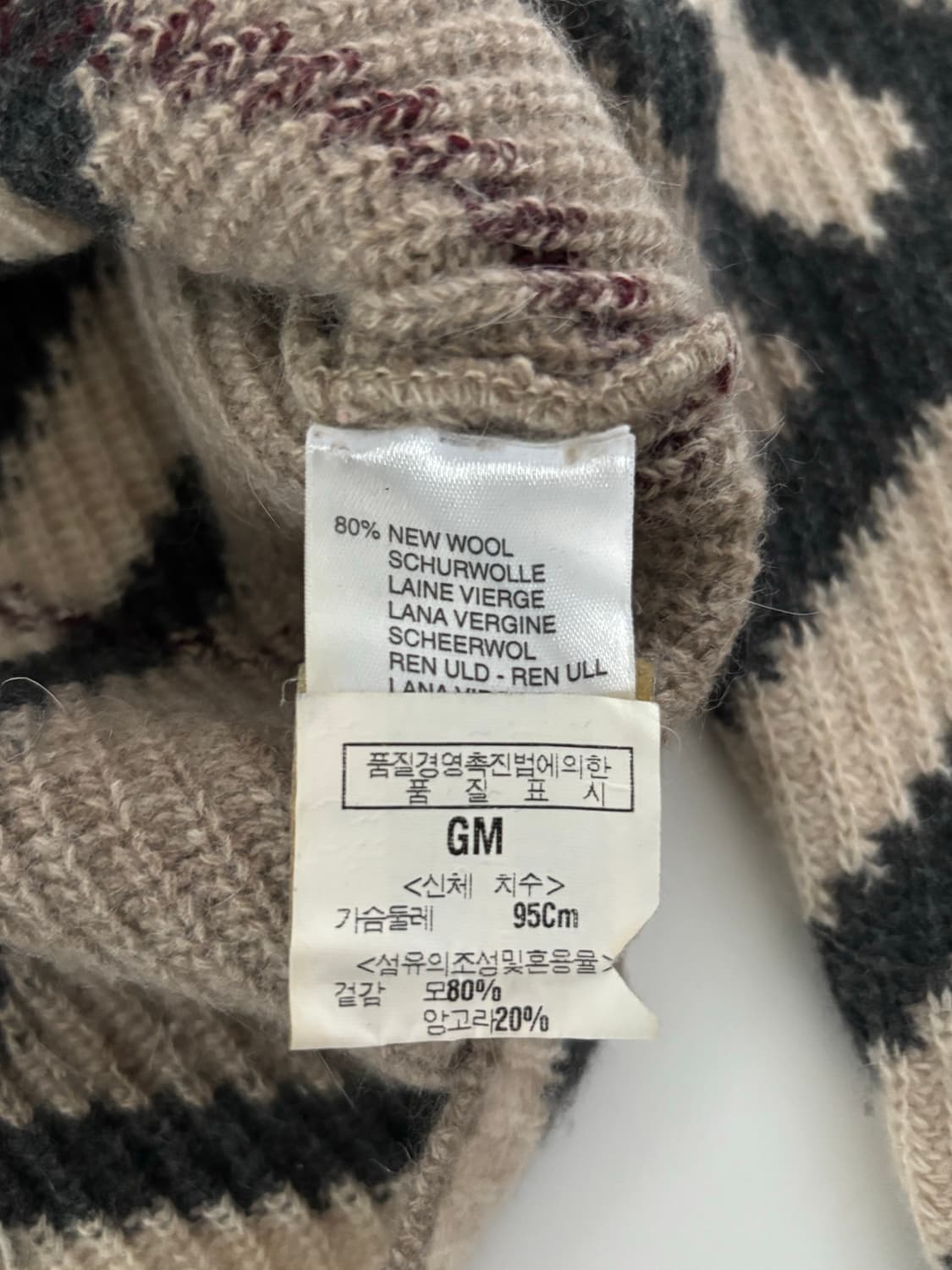 Burberry 버버리 아가일 노바체크 울 크루넥 니트 상품이미지6