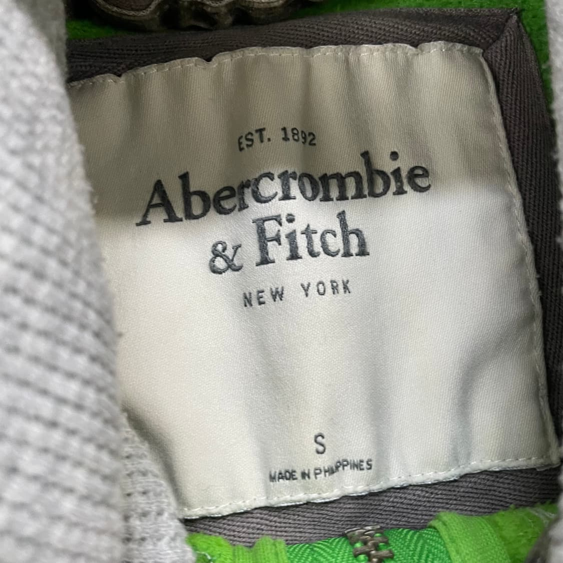 아베크롬비 아치 로고 후드집업 그린 상품이미지3