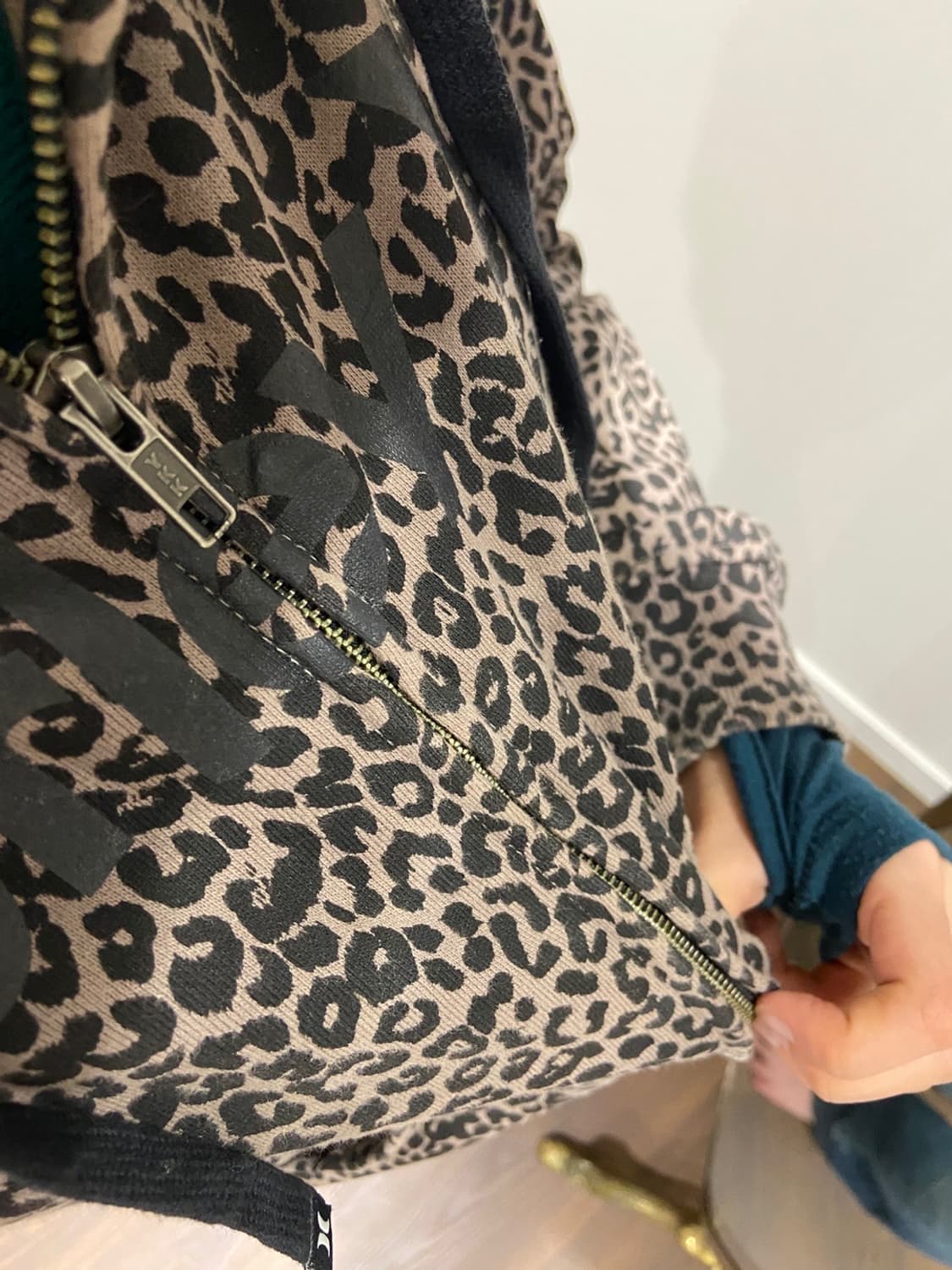 여성 호피 후드집업 상품이미지2