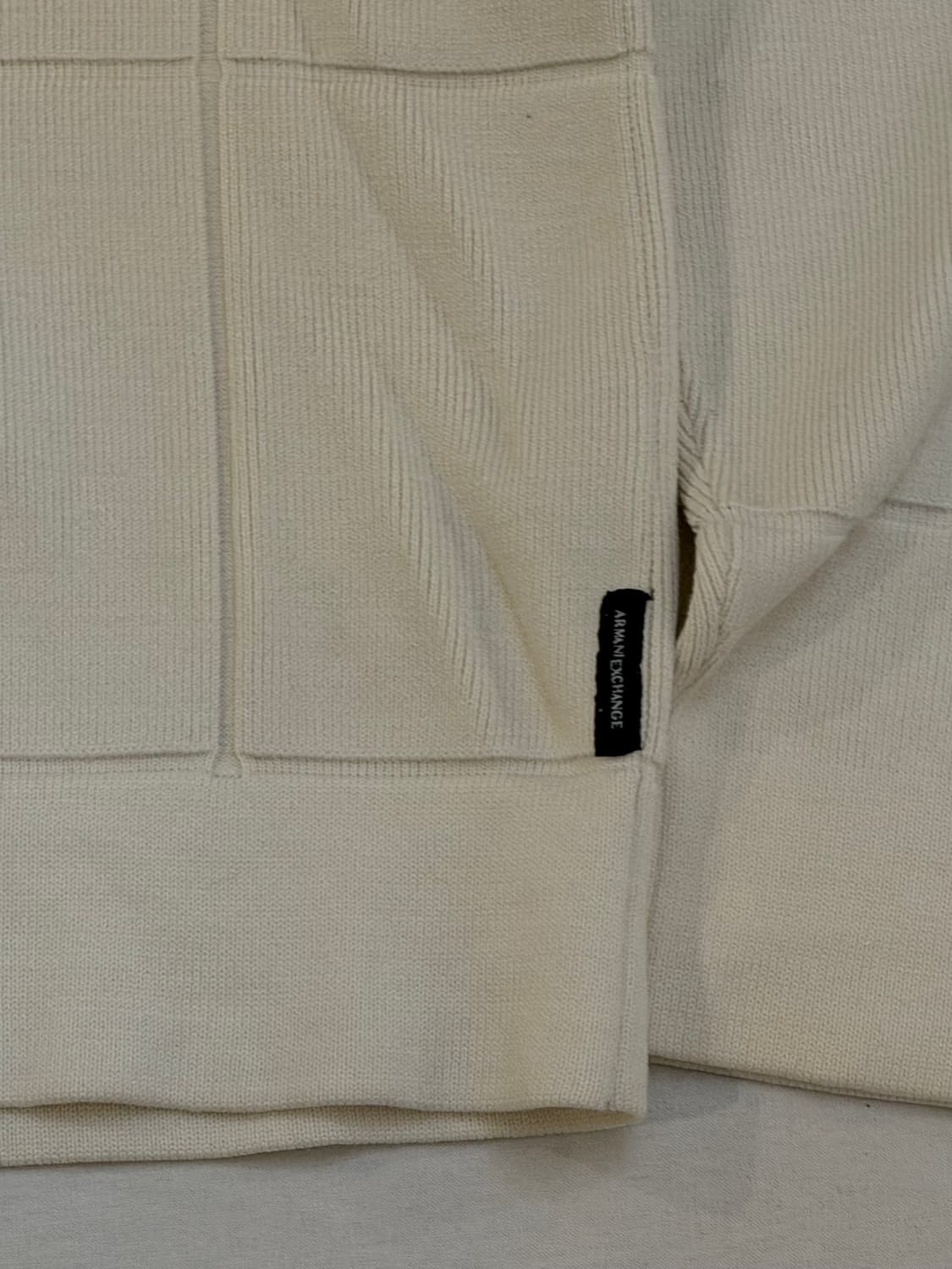 아르마니 익스체인지 지퍼절개 울 맨투맨 니트 아이보리 상품이미지2