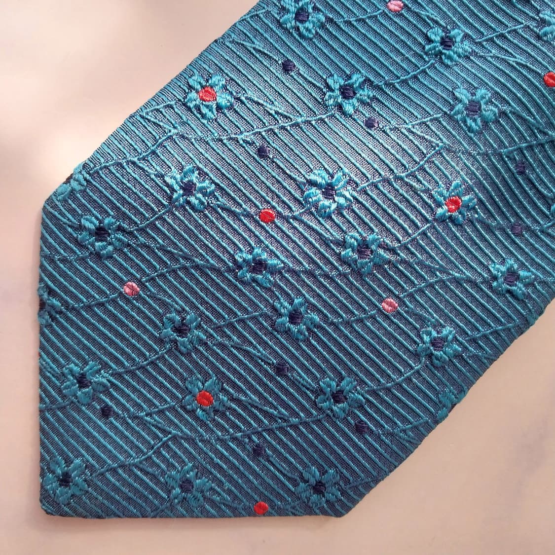 겐조 실크 플라워 자카드 넥타이 9.3cm A+등급 K2270 상품이미지6