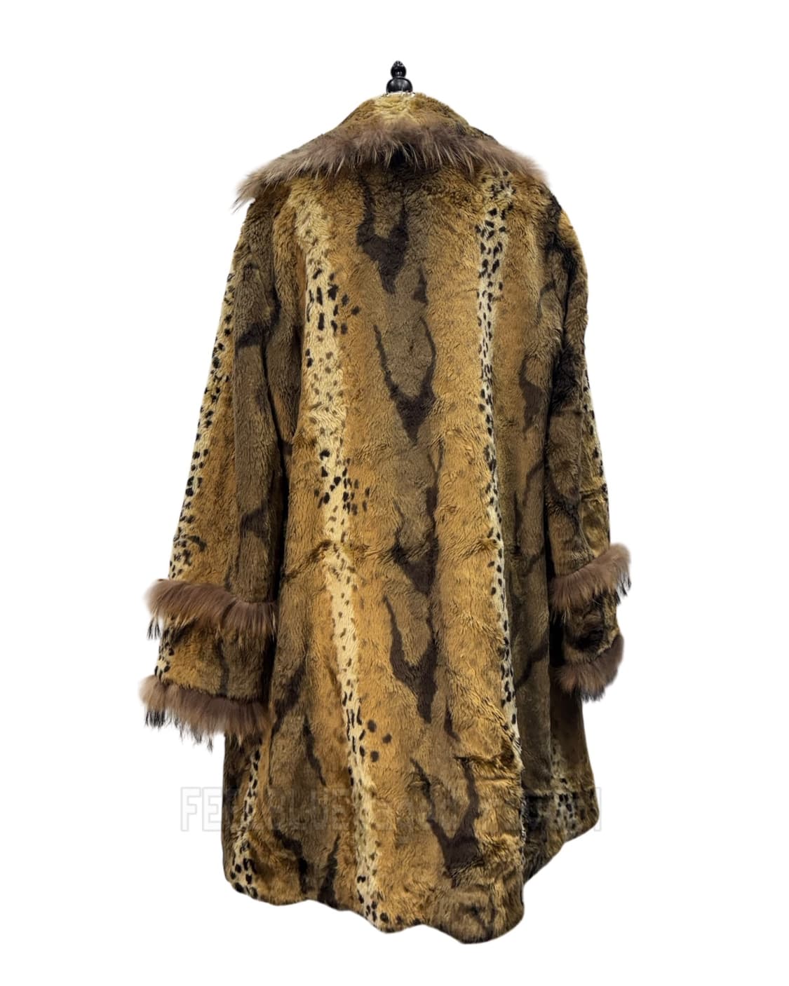 Halter Slip Top Leopard Fur Coat 2pcs 상품이미지5