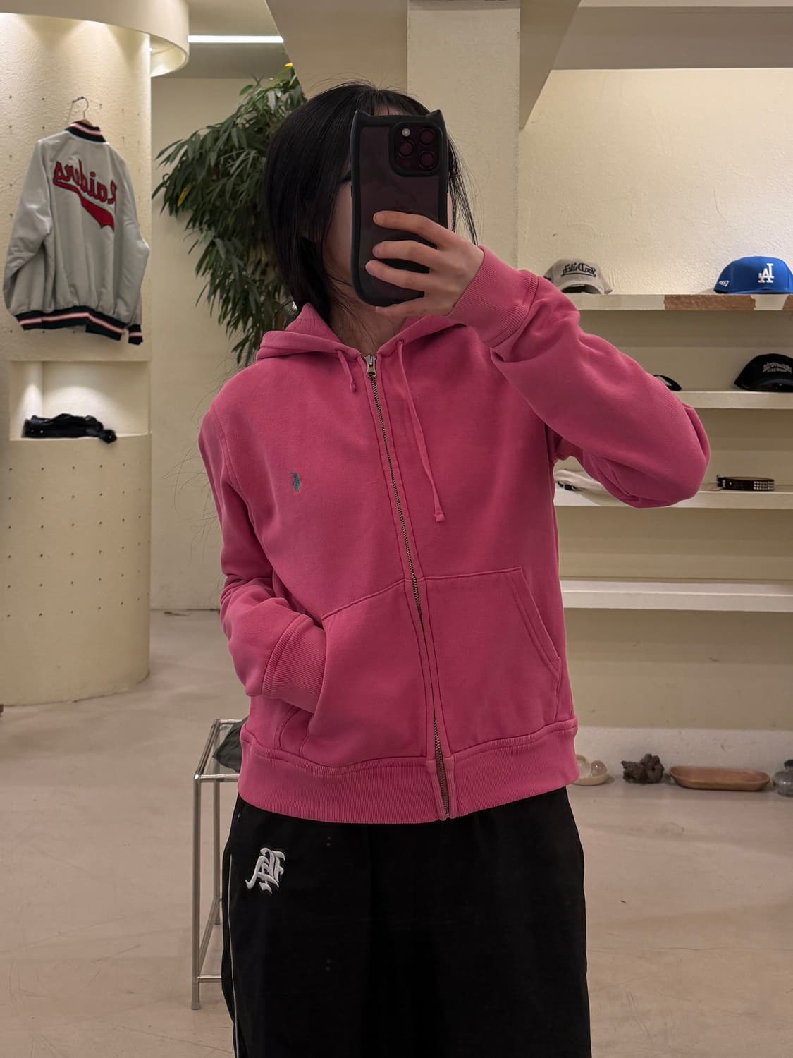 폴로 랄프로렌 포니 로고 핑크 후드집업 U51 상품이미지1