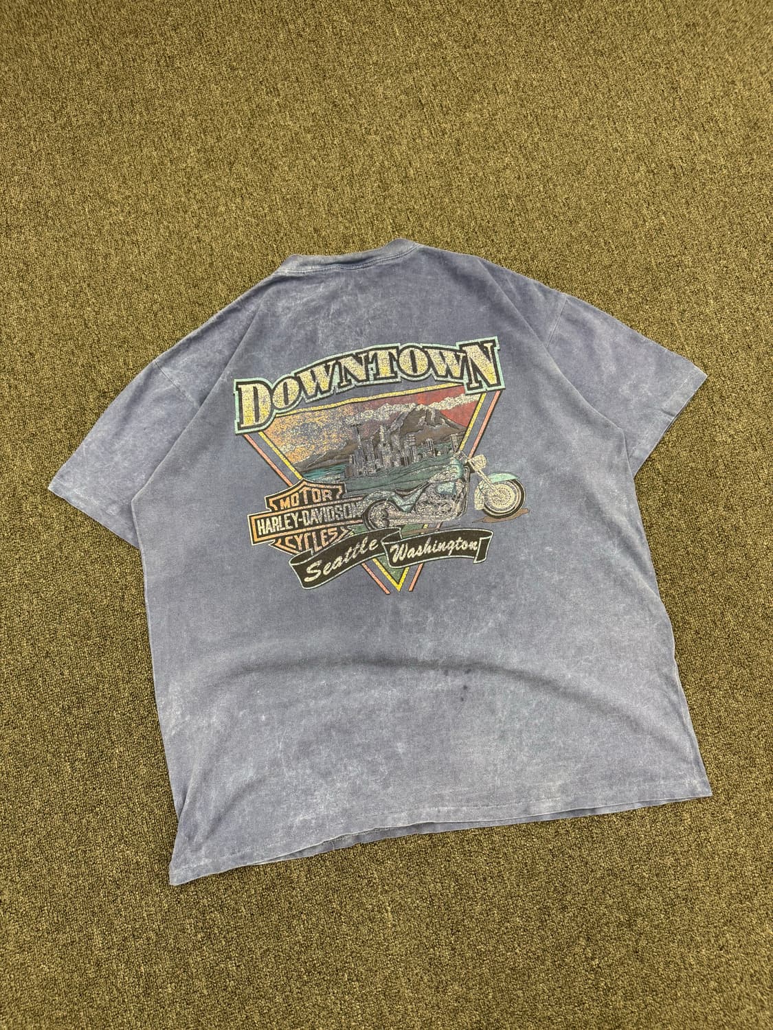 OS)할리데이비슨 빈티지 프린팅 Down Town 포켓 반팔(핀홀) 상품이미지6