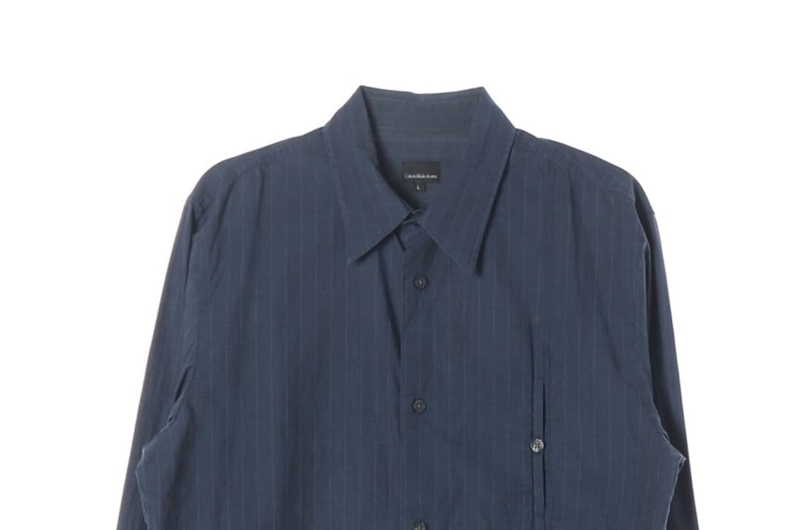 캘빈클라인 진 핀스트라이프 포켓 셔츠 네이비 L 상품이미지3