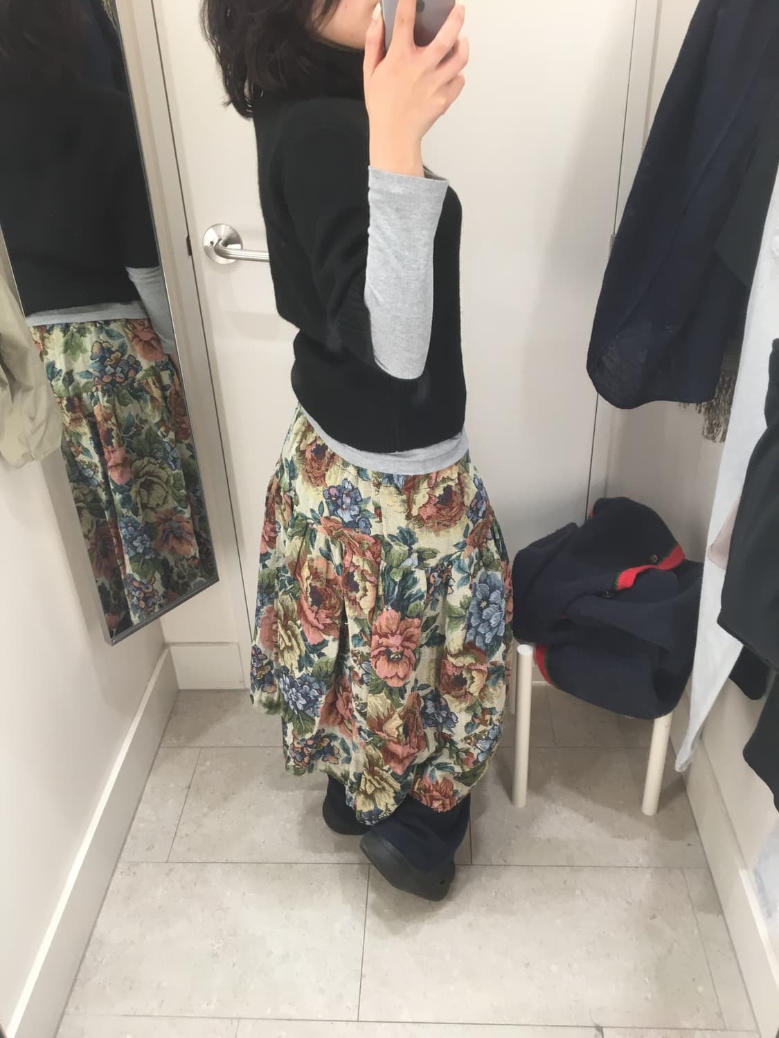 플라워 패턴 롱스커트 상품이미지5