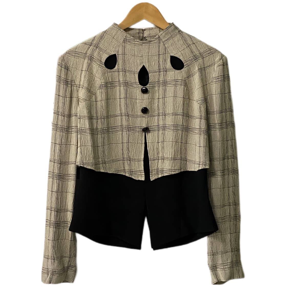 유니크 레이어드 체크 블라우스 상품이미지3