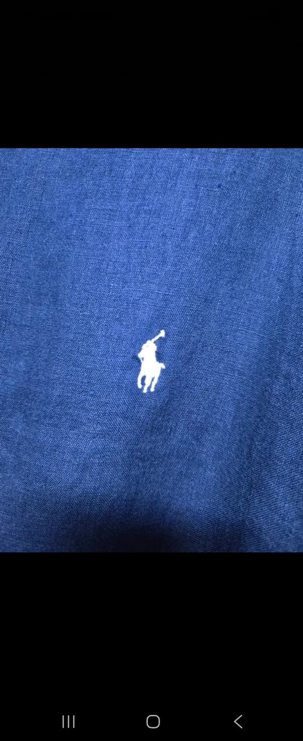 폴로 랄프로렌 신형 남성 네이비 린넨 반팔 셔츠 상품이미지3