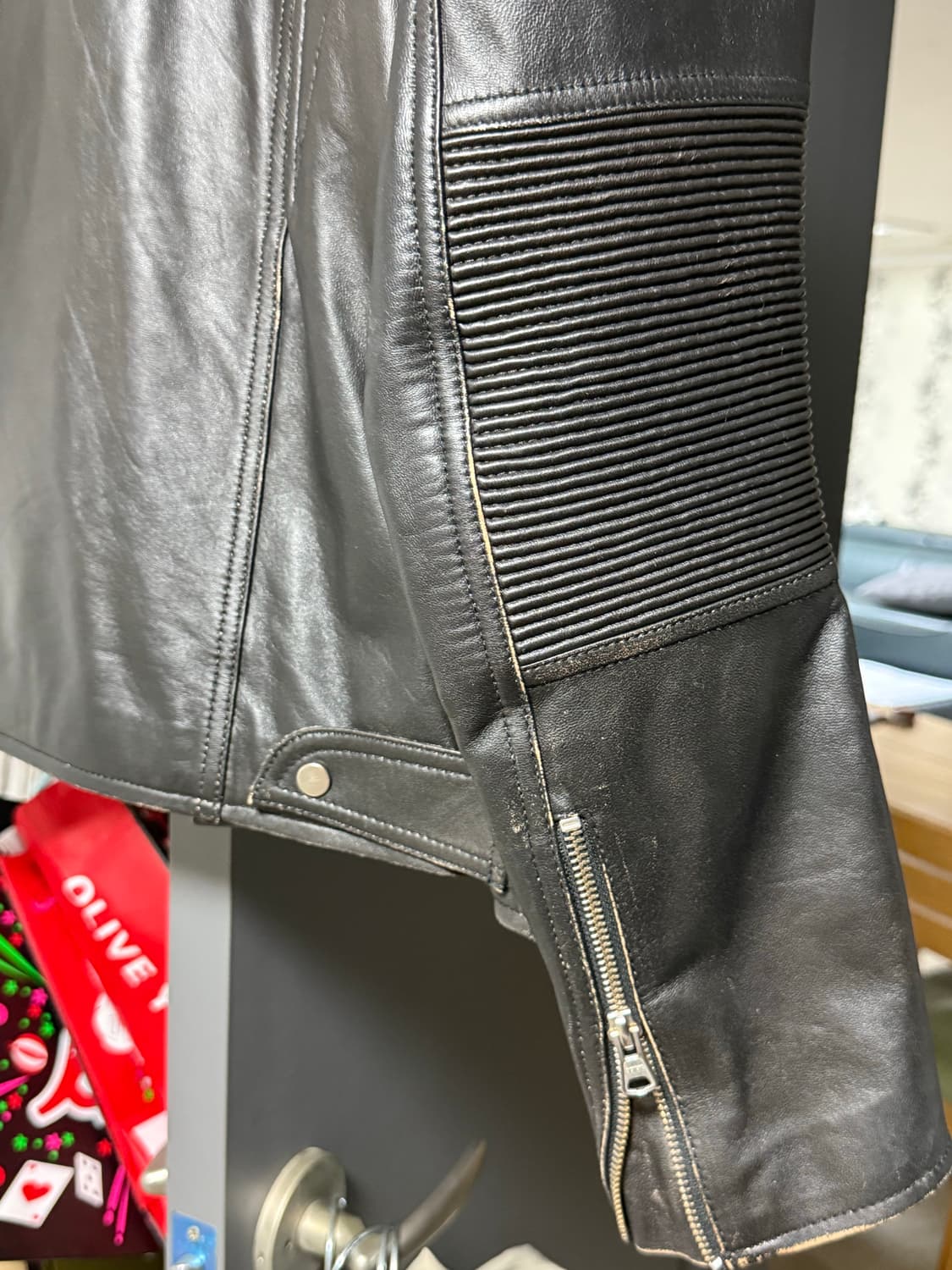 인사일런스 바이커 가죽 자켓 insilence leather jacket 상품이미지3