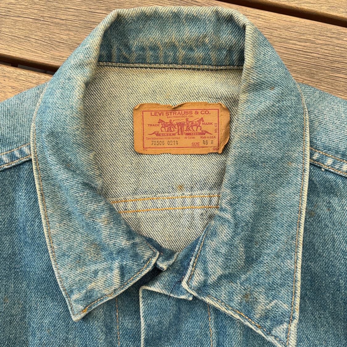 8~90s USA 리바이스 70506 패치 커스텀 데님 트러커 상품이미지8