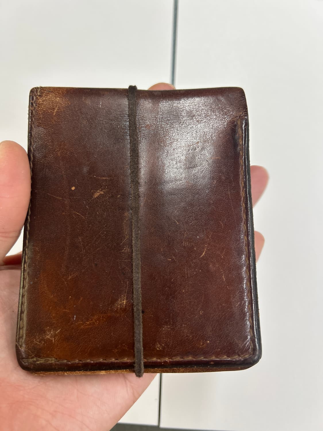 goros 고로스 새들레더 다크브라운 콘초 반지갑 상품이미지4