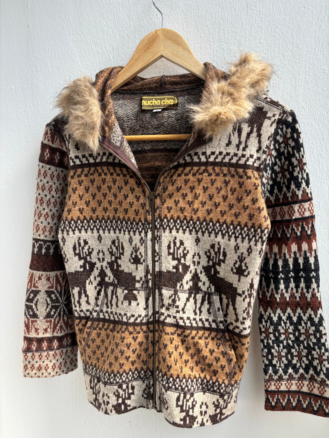 Japanese Vintage Nordic Fur Hood Zip-Up 상품이미지2