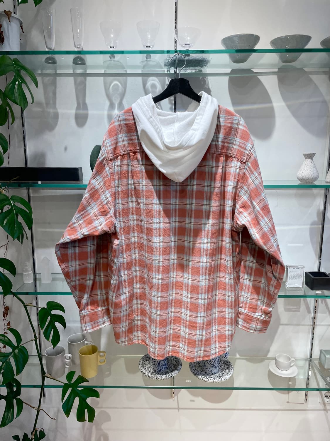 카미야 distressed check shirt hoodie 상품이미지2