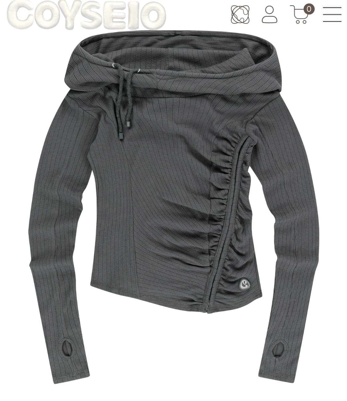 코이세이오 SHIRRING HOOK HOODIE CHARCOAL 상품이미지1