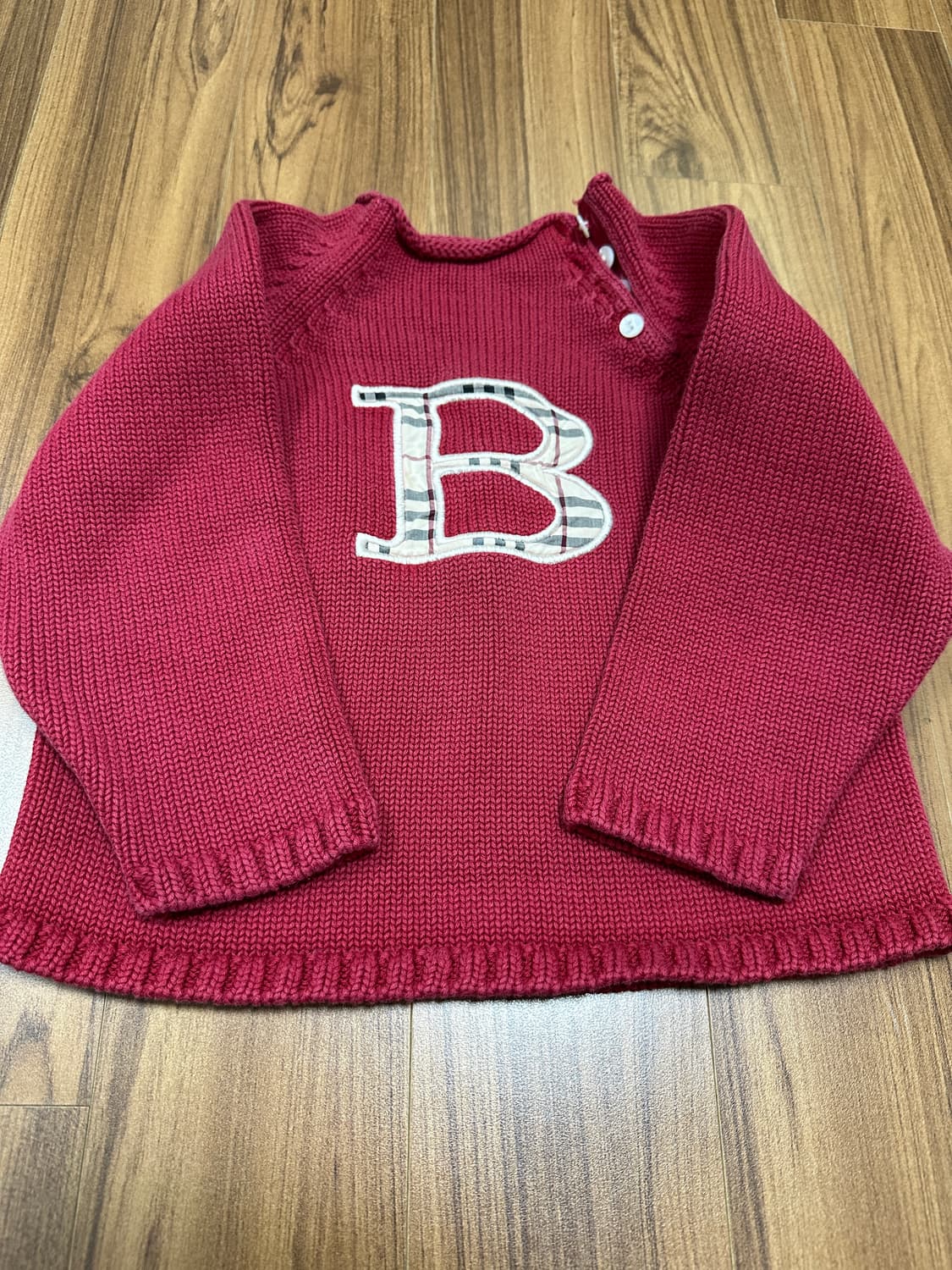 버버리 베이비 버건디색 스웨터 2 상품이미지5