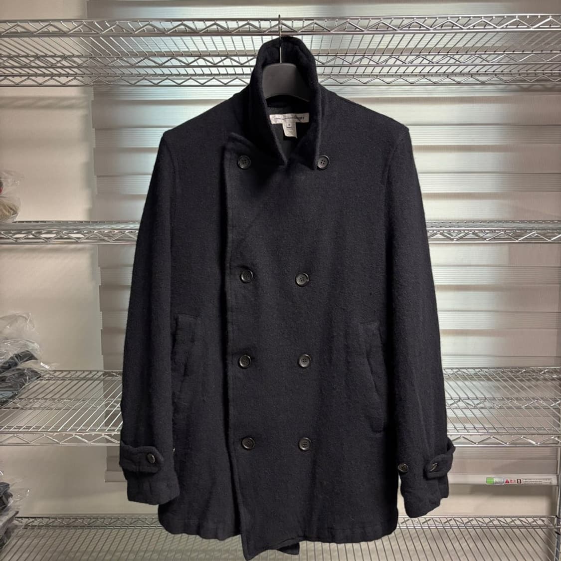 M) 꼼데가르송 셔츠 축융 울 피코트 상품이미지2