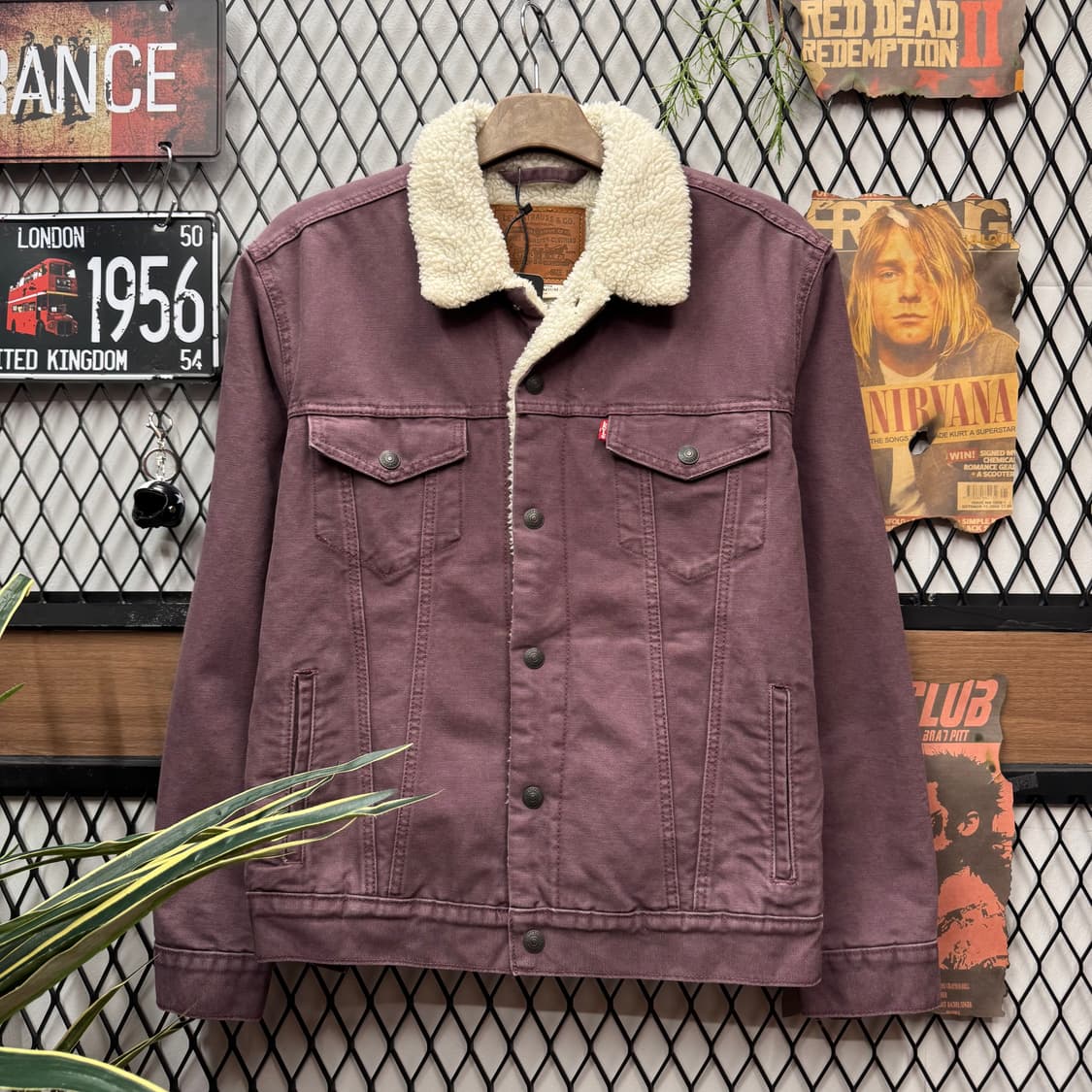 리바이스 타입 3 쉐르파 트러커 자켓 와인 M 상품이미지1