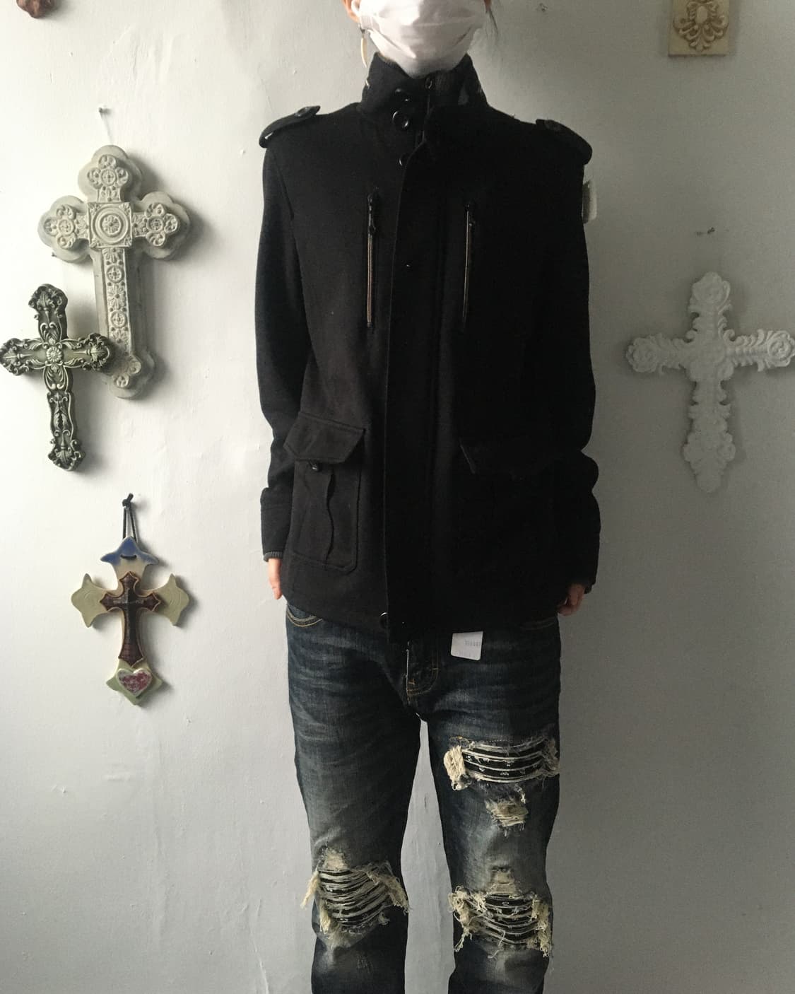 High neck woolen jacket 상품이미지1