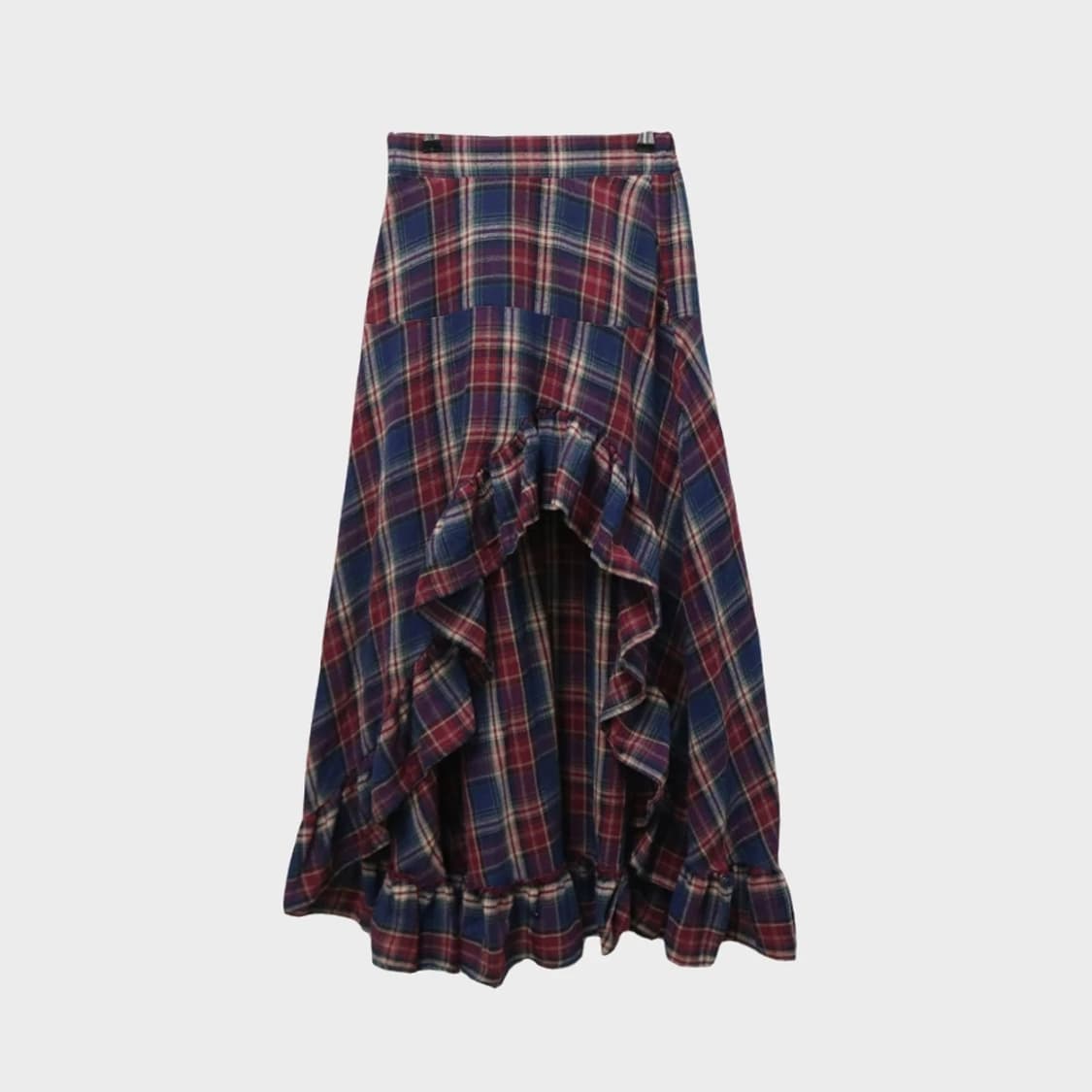 지알엘 체크 언발 프릴 롱 스커트 63607 상품이미지1