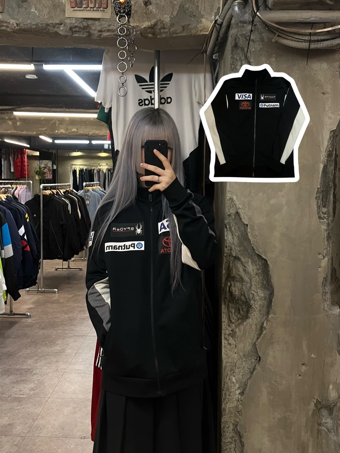 스파이더 US 스키팀 플리스 레플리카 트랙탑 집업 블랙 XL #csz25 상품이미지1