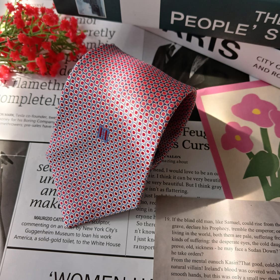 DAKS 닥스 실크 레드 패턴 넥타이 8cm A+등급 E844
 상품이미지2