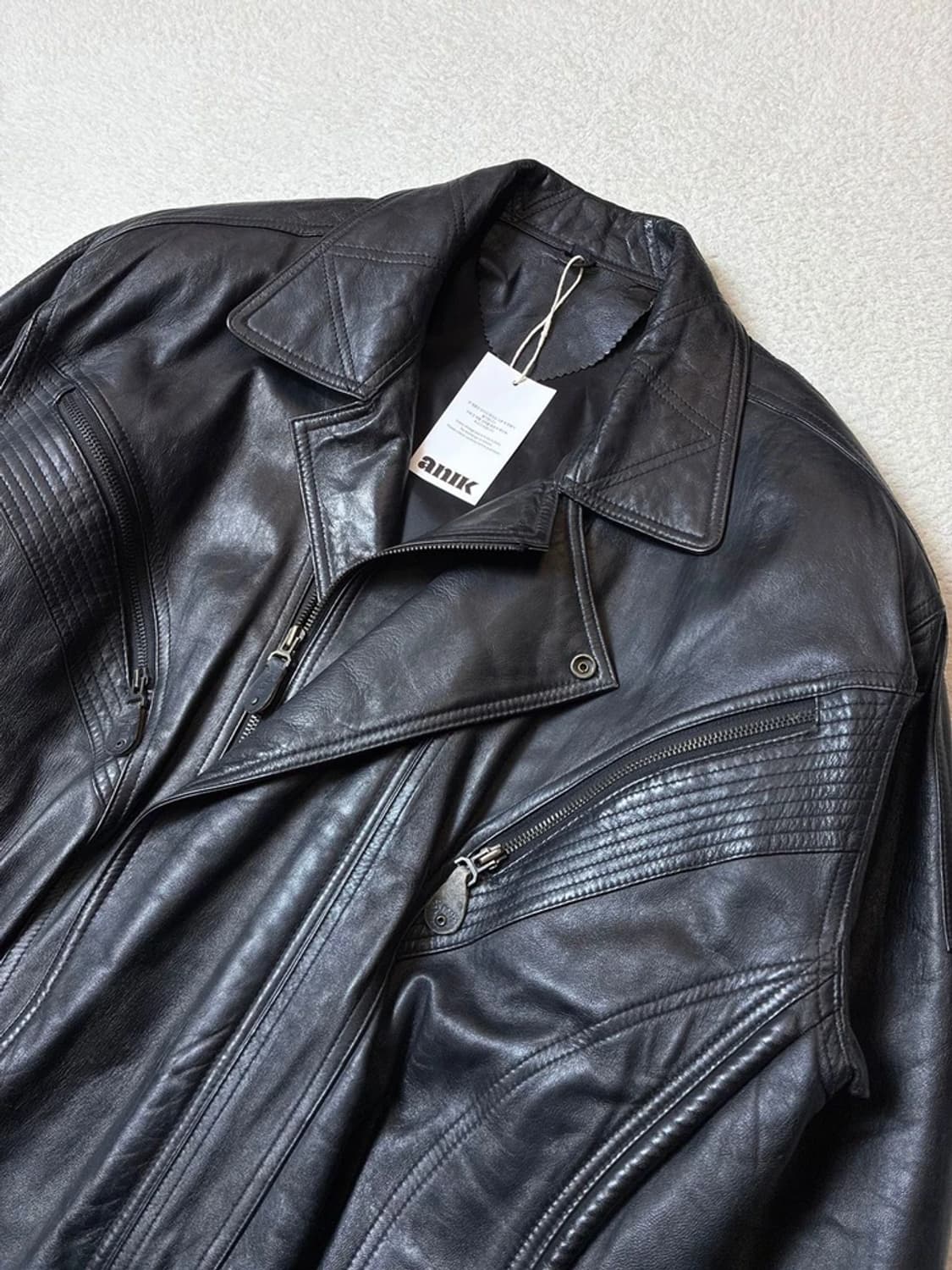 Selectede 90's 100% 양가죽 라이더 블루종자켓 PN6648 상품이미지2