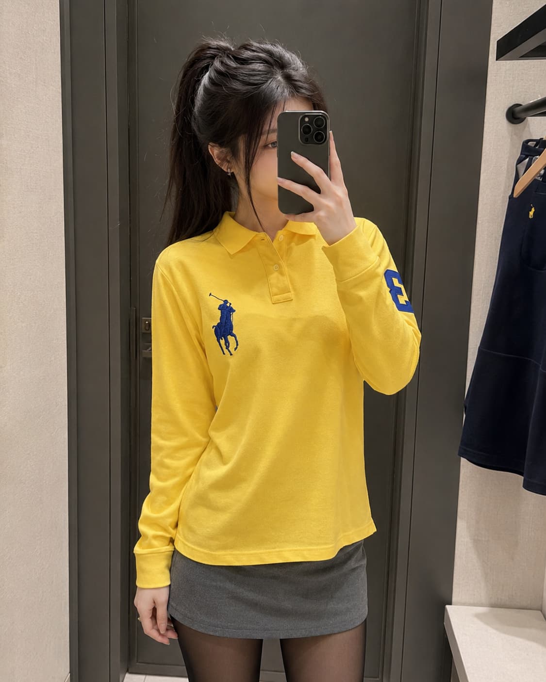 💛 폴로 빅포니 긴팔 카라티 옐로우 M 상품이미지1