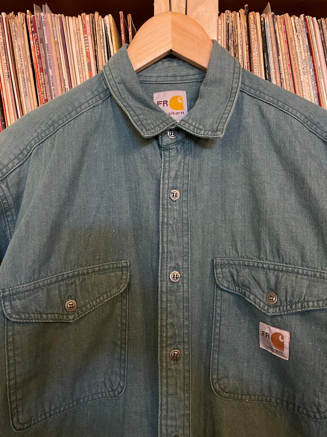 칼하트 블루그린 투포켓 코튼 셔츠 상품이미지2