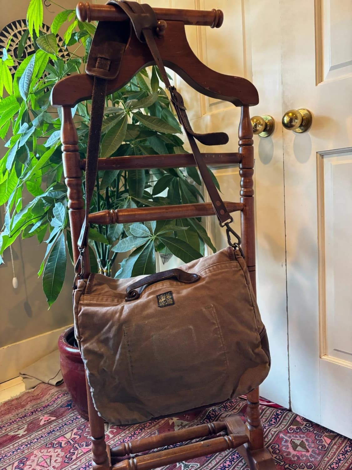 RRL 캔버스 레더 숄더 메신저 백 브라운 상품이미지2