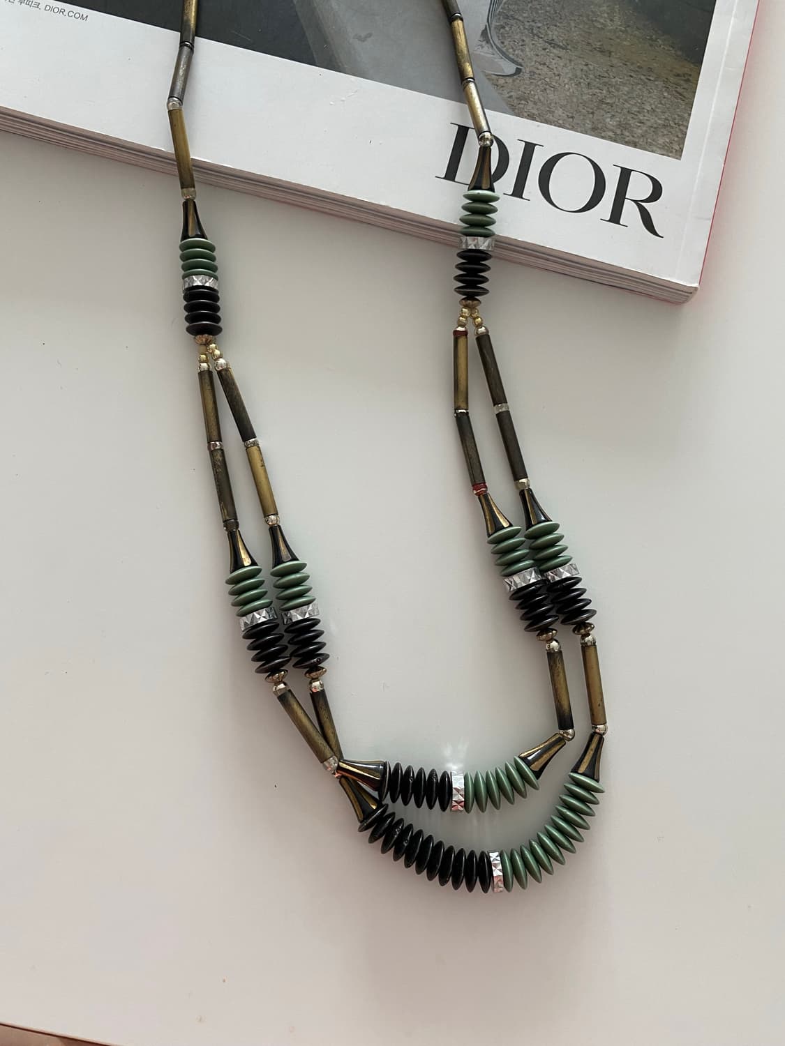 빈티지 에스닉 비즈 롱 목걸이 갸루 펑크 상품이미지1