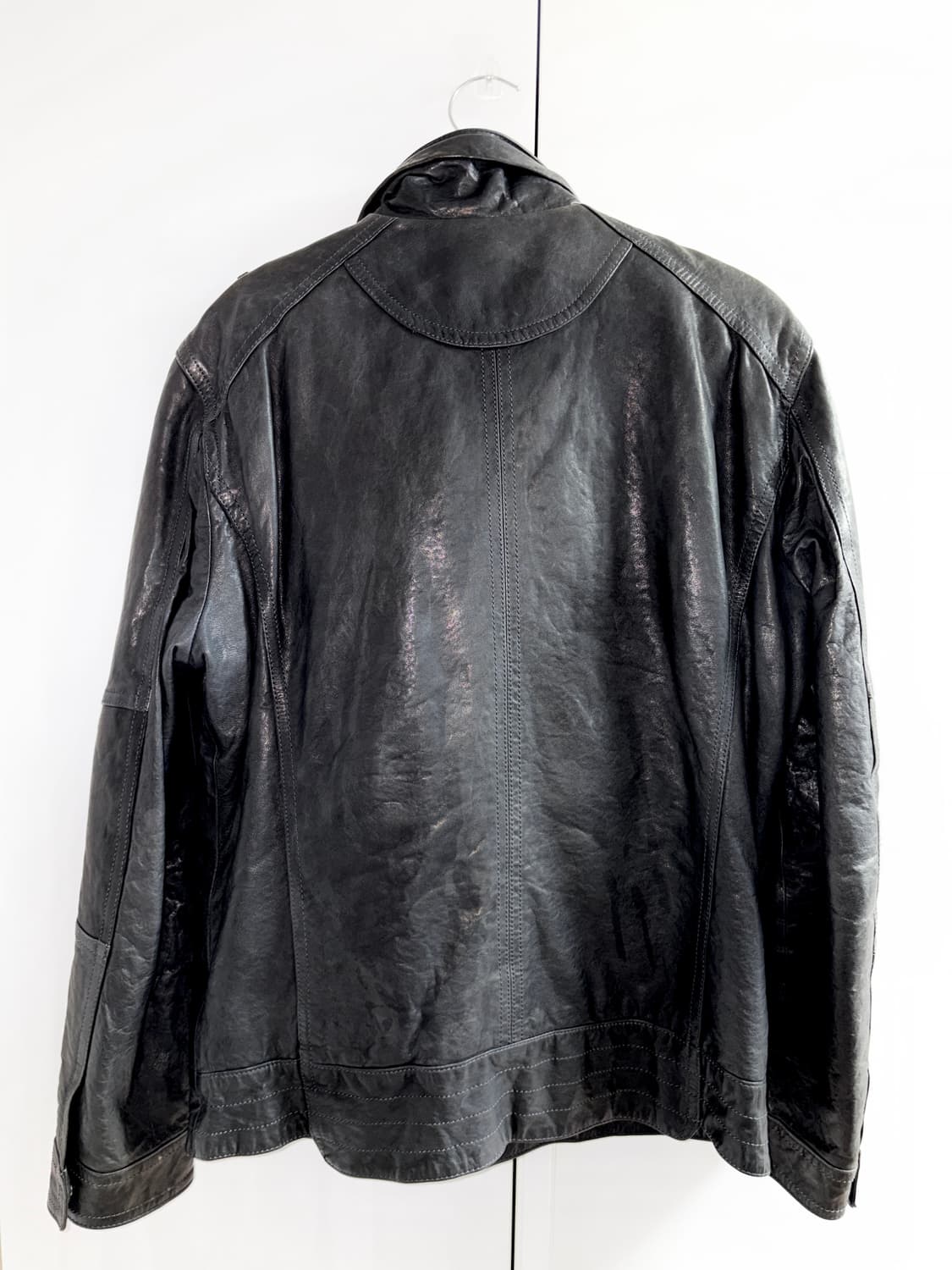 빈티지 블랙 레더 자켓 상품이미지5