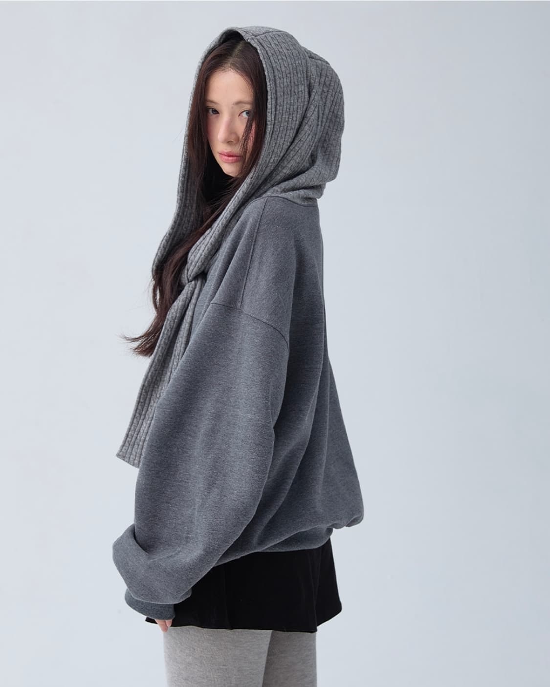 [새상품] 더티스 투웨이 리본 숄 후드 오프숄더 후디 상품이미지3