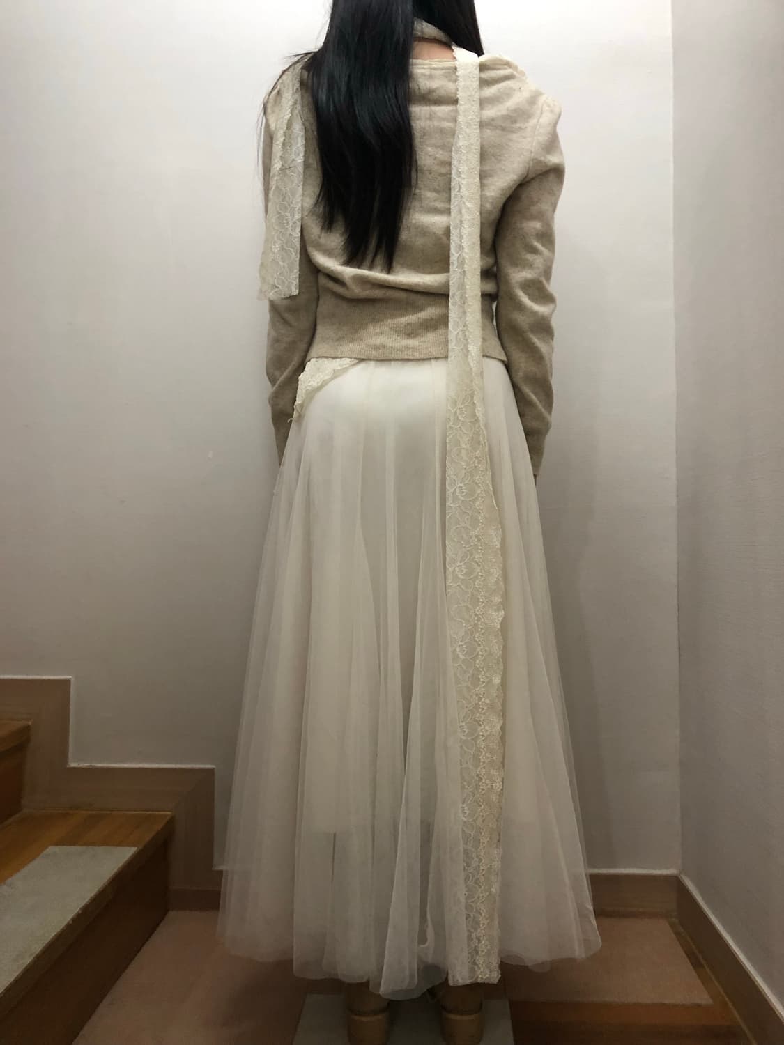 빈티지 아이보리 러플 가디건 상품이미지5