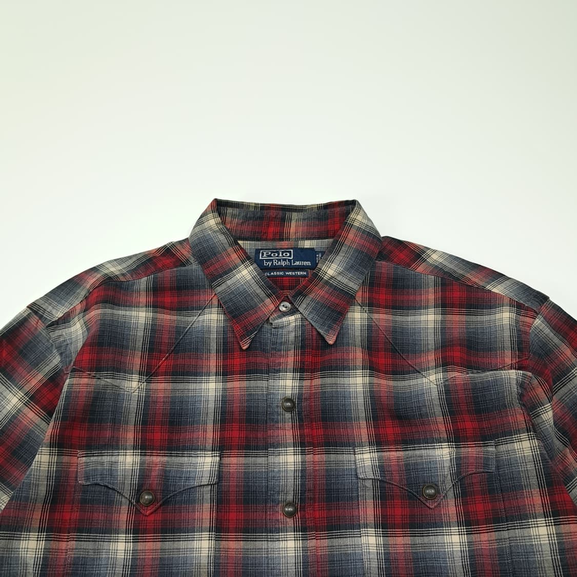 CL921 L 폴로 90s 웨스턴 클래식 체크 셔츠 상품이미지2