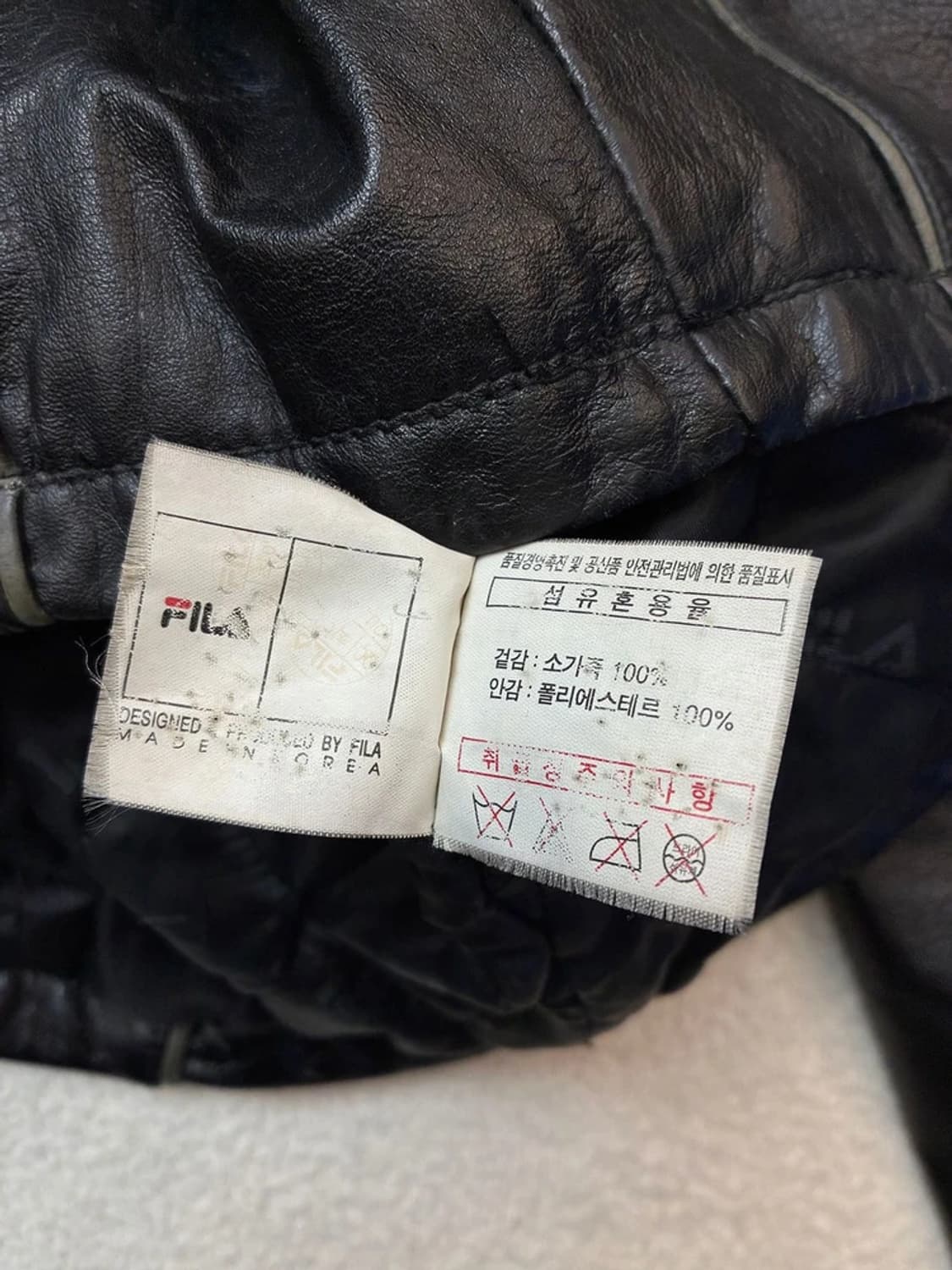 휠라 FILA 90's 100% 소가죽 레이싱 자켓 PN6106 상품이미지9