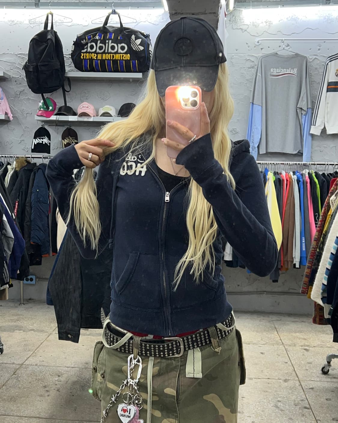 착샷O 홀리스터 네이비 딱붙 후드집업 상품이미지5