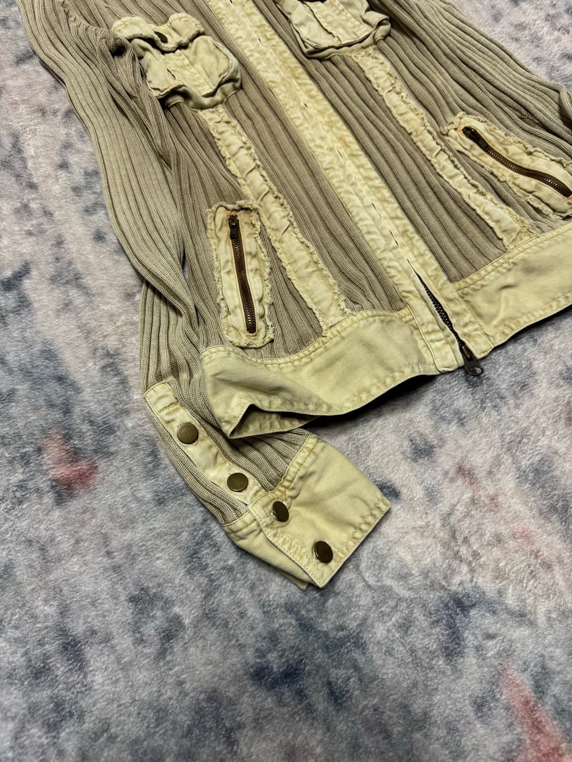 Unknown grunge ribbed knit zip up 상품이미지5