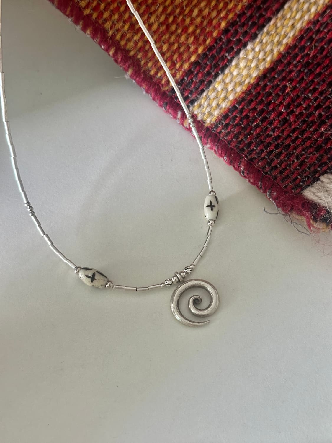 Spiral Sign Cow Horn 925silver necklace 상품이미지6