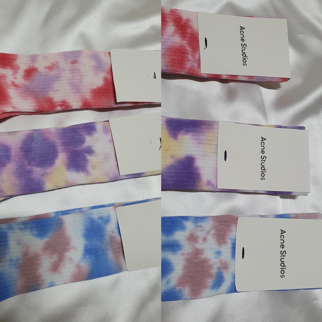 아크네 레드 퍼플 블루 물나염 타이다이 롱 삭스 무릎양말 긴양말 상품이미지5