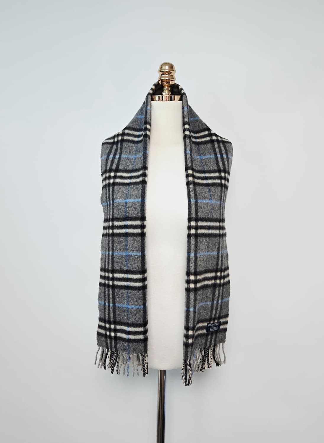 버버리 그레이 노바체크 캐시미어 머플러 목도리 상품이미지4