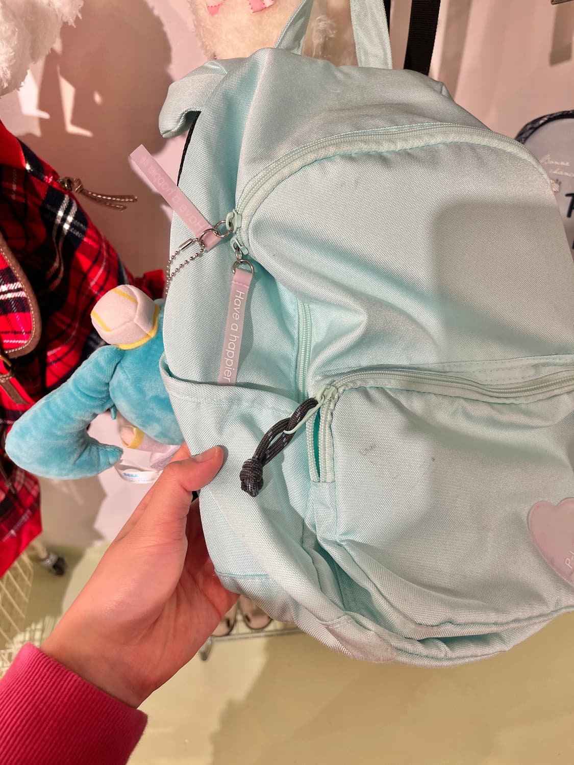 하츠네미쿠깔 민트색 귀달린 백팩 🧼 상품이미지5