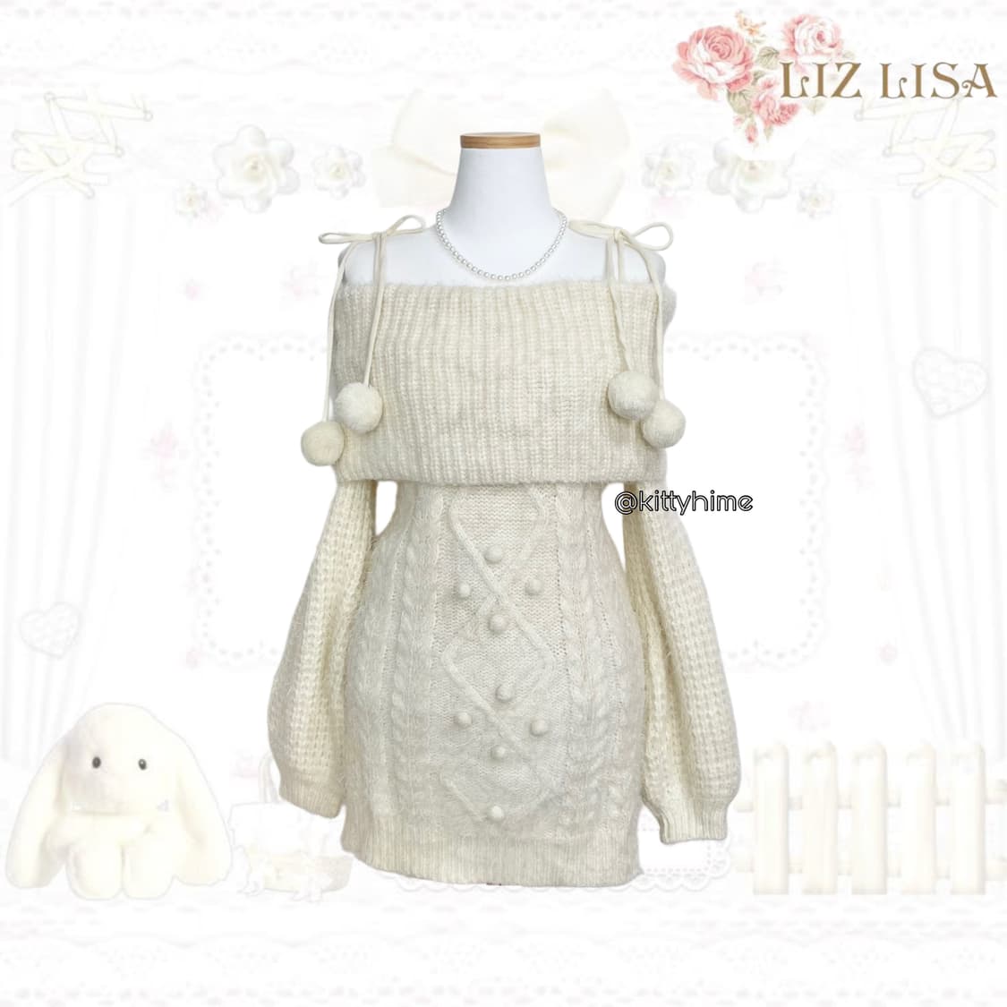 Liz lisa 리즈리사 폼폼이 원피스 히메갸루 히메카지 갸루 상품이미지2