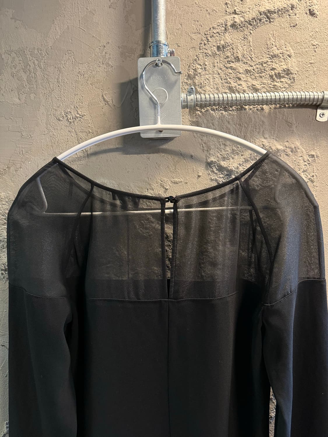 아르마니진 ARMANI 시스루 요크 배색 원피스 블랙 40 상품이미지6