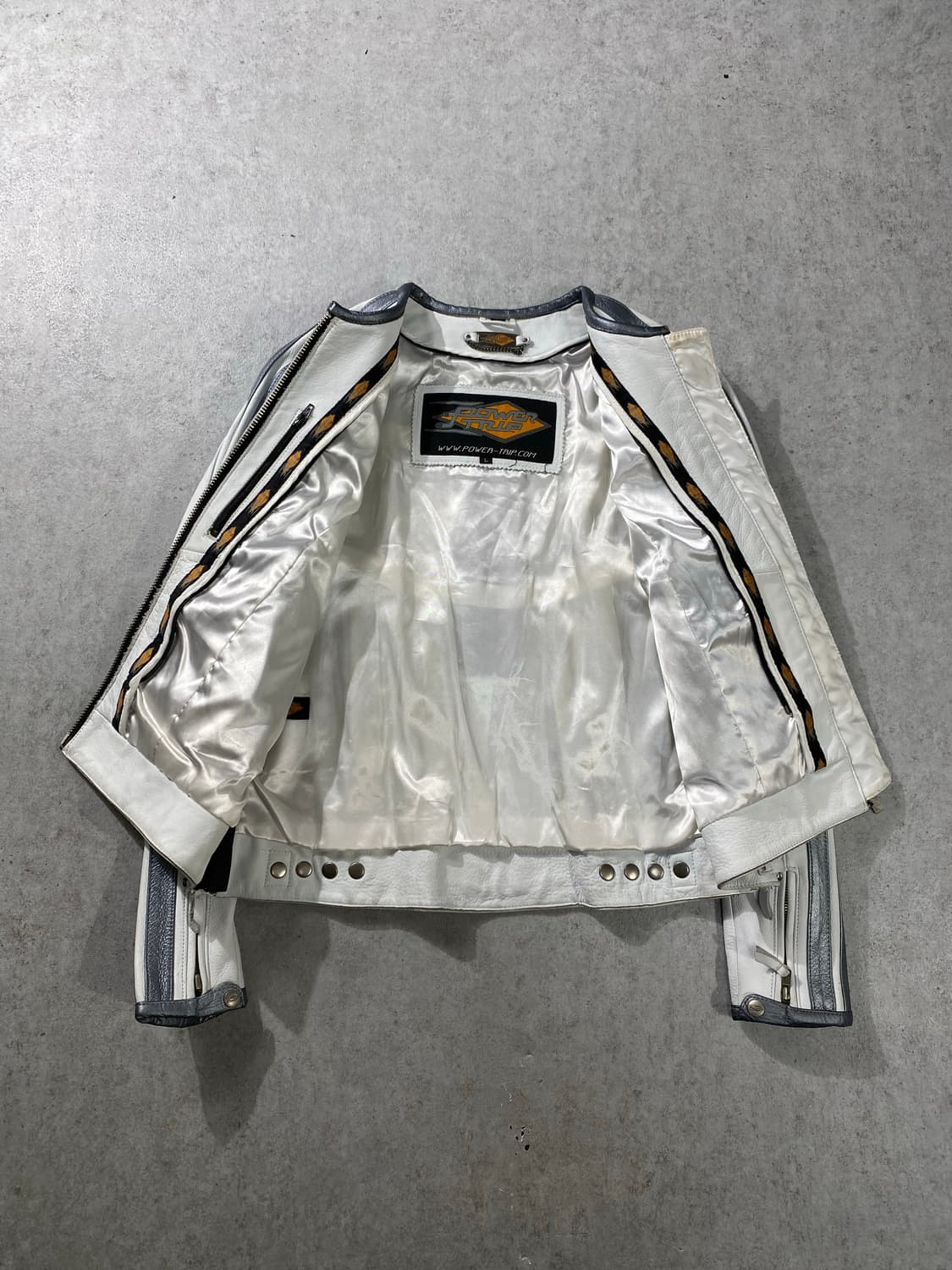[M] POWER-TRIP 리얼레더 레이싱 가죽자켓 상품이미지4