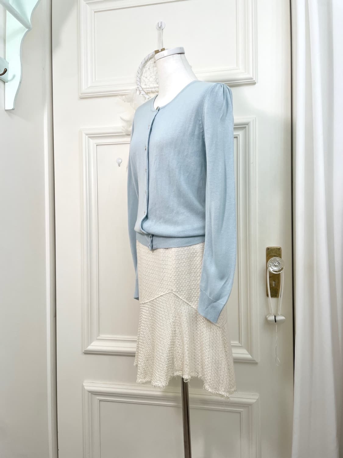 ivory rainbow glitter tweed ruffle midi  상품이미지7