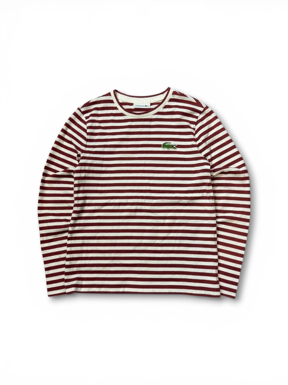 라코스테 (W) 레드 스트라이프 긴팔 티셔츠 상품이미지1