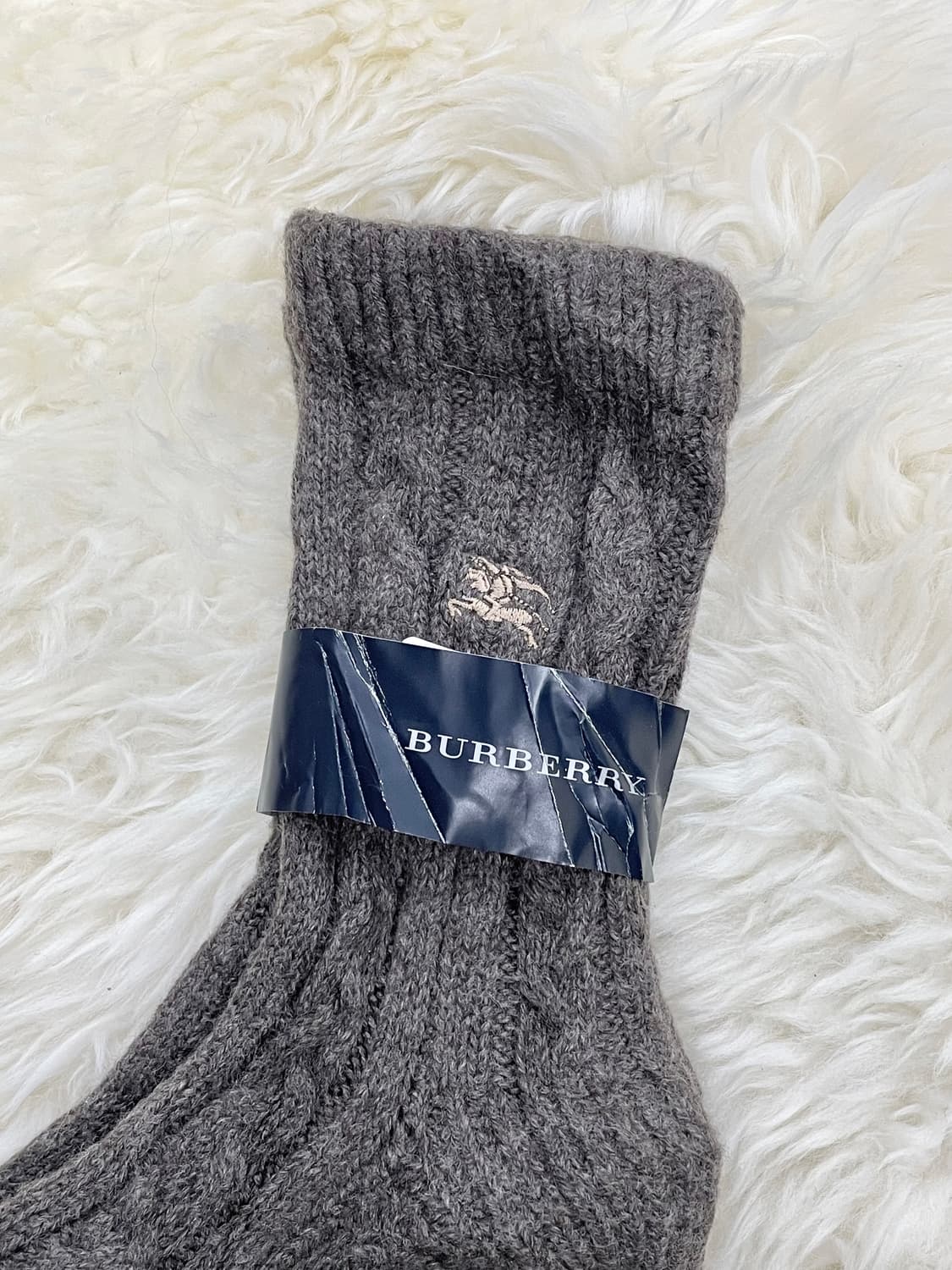 버버리 울 100% 브라운 양말 상품이미지2
