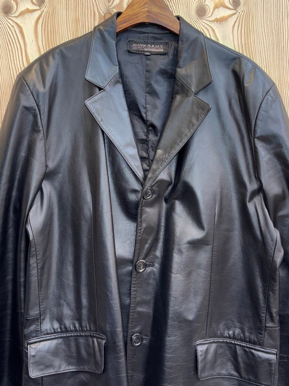지안니 아르미 롱 레더 자켓 상품이미지2