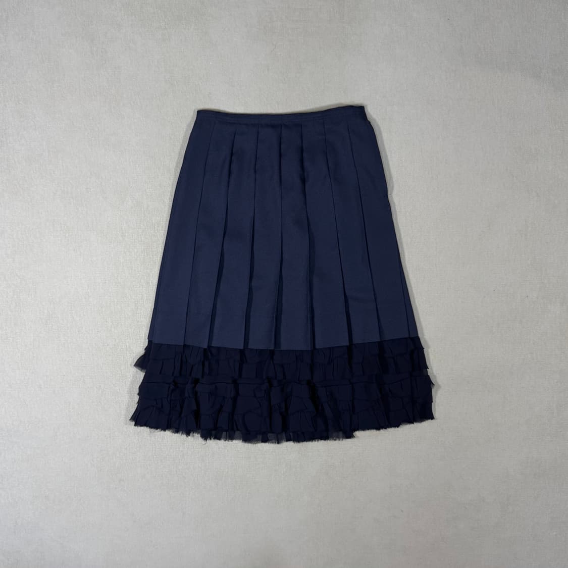 Ruffled Pleated Navy Skirt 상품이미지1
