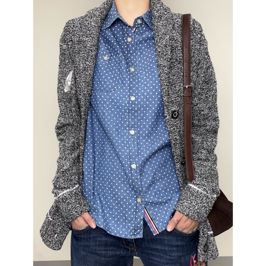 빈티지 차콜 가디건 상품이미지5